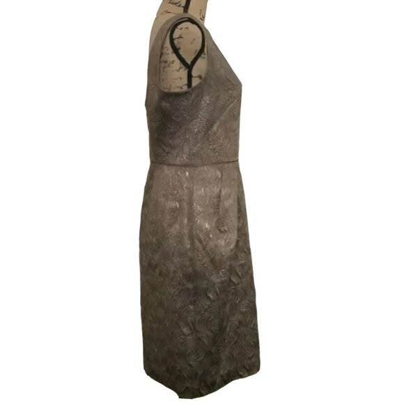 Banana Republic Taupe Gold-Bronze Metallic Fitted Sheath Cocktail Party Dress 6 - Picture 4 of 4